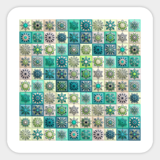 Vintage patchwork with floral mandala elements Sticker by SomberlainCimeries